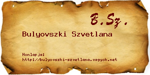 Bulyovszki Szvetlana névjegykártya